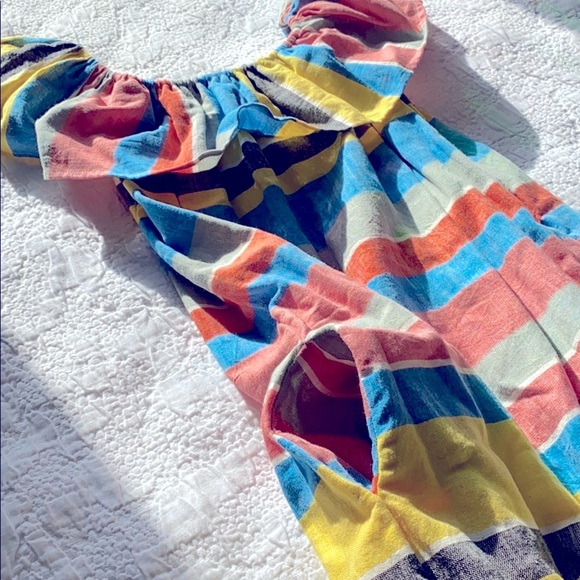 NEW Proud Mary Off The Shoulder Stripe and Ruffle Cotton Dress Size S/M - Picture 6 of 6